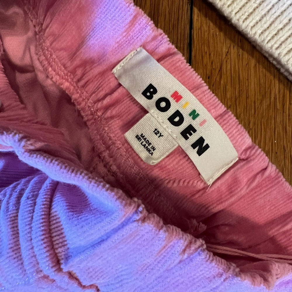 Mini Boden Cream Multicolor Kids fair isle sweater with corduroy pants. - Picture 5 of 8